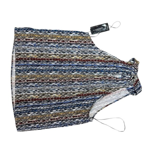 Liverpool Los Angeles Arrow Ikat Sleeveless High Neck Blouse M Multicolor Womens - Picture 2 of 6